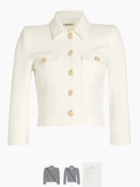 L’AGENCE White Cropped Buttoned Jacket